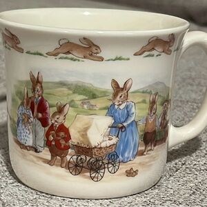 Vintage ROYAL DOULTON BUNNYKINS FINE BONE CHINA CUP MUG 1988 BUNNIES 3"